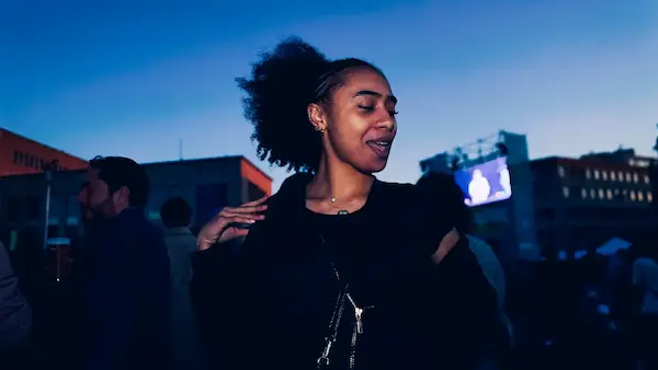 Dancer performing during a concert